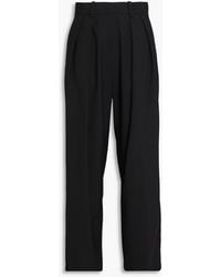 Maje - Pleated Crepe Straight-Leg Pants - Lyst