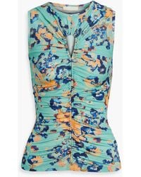 Ulla Johnson - Gabi Ruched Floral-Print Lyocell-Jersey Top - Lyst