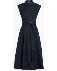 Veronica Beard Elthea Belted Midi Dress in Black | Lyst Veronica Beard Elthea Belted Midi Dress in Black | Lyst