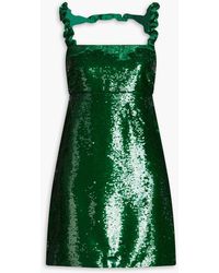 Ganni - Green Mini Dress - Lyst