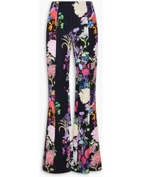 Borgo De Nor - Morgan Floral-Print Taffeta Flared Pants - Lyst