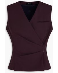 Theory - Pleated Wool-Blend Crepe Vest - Lyst
