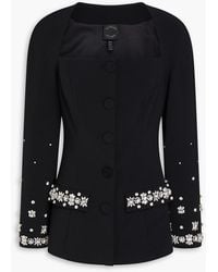 Huishan Zhang - Crystal-embellished Crepe Jacket - Lyst