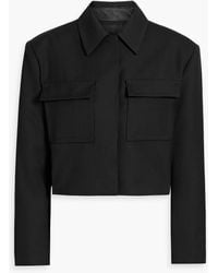 Anine Bing - Dayton Cropped Grain De Poudre Jacket - Lyst