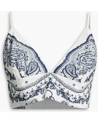 Sandro - Cropped Paisley-Print Woven Top - Lyst