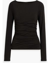 ATM - Ruched Stretch-pima Cotton-jersey Top - Lyst