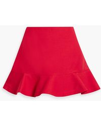 Valentino Garavani - Skirt-effect Ruffled Wool And Silk-blend Shorts - Lyst