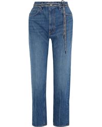 Proenza Schouler Convertible High-rise Straight-leg Jeans Mid Denim - Blue