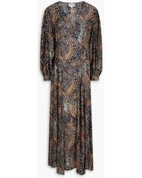 Antik Batik - Elvis Gathered Paisley-print Crepe De Chine Midi Dress - Lyst