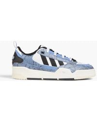 adidas Originals - Adi2000 Smooth And Snake-effect Leather Sneakers - Lyst