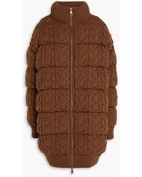 Max Mara - Ovatta Quilted Cable-Knit Wool And Cashmere-Blend Coat - Lyst