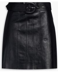 Sandro - Leena Belted Leather Mini Skirt - Lyst