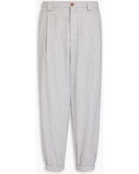 Giorgio Armani - Tapered Cashmere And Wool-blend Flannel Pants - Lyst