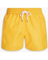 Frescobol Carioca Short-length Printed Swim Shorts - Yellow