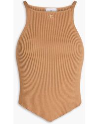 Courreges - Asymmetric Ribbed-Knit Top - Lyst
