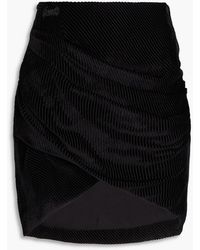 IRO - Wrap-effect Draped Devoré-velvet Mini Skirt - Lyst
