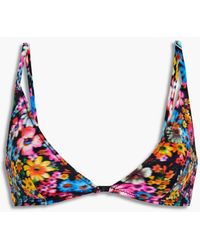 Stella McCartney - Floral-print Triangle Bikini Top - Lyst