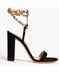 Gianvito Rossi - Tebe Chain-embellished Suede Sandals - Lyst