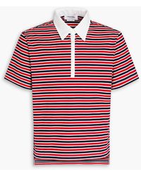Thom Browne - Striped Cotton-jersey Polo Shirt - Lyst