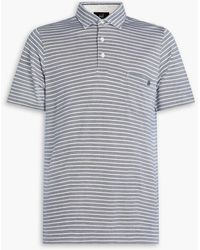 Dunhill - Striped Cotton And Silk-blend Jersey Polo Shirt - Lyst