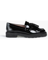 Stuart Weitzman Mila Tassel-trimmed Patent-leather Loafers - Black