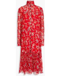 Rag & Bone - Libby Gathe Floral-print Crepon Mini Shirt Dress - Lyst