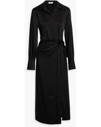 Jonathan Simkhai - Samba Wrap-Effect Satin-Crepe Midi Shirt Dress - Lyst