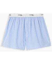 HOMMEGIRLS - Pinstriped Cotton-poplin Pajama Shorts - Lyst