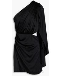 retroféte - Mae One-sleeve Cutout Silk-blend Satin Mini Dress - Lyst