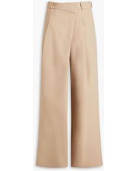 Jonathan Simkhai - Tayler Pleated Wool-blend Twill Wide-leg Pants - Lyst
