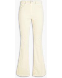L'Agence - Bell Cotton-blend Velvet Flared Pants - Lyst