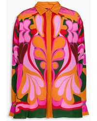 Borgo De Nor - Nova Printed Satin-crepe Shirt - Lyst