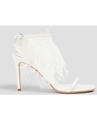 Emilio Pucci - Feather-embellished Leather Sandals - Lyst
