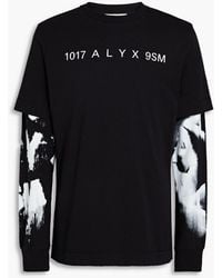 1017 ALYX 9SM - Mehrlagiges t-shirt aus baumwoll-jersey mit print - Lyst
