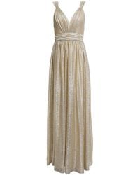 Catherine Deane Caterina Pleated Metallic Coated Knitted Gown