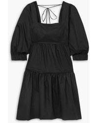 Three Graces London - Bahni Tiered Cotton-poplin Mini Dress - Lyst