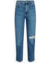 DL1961 - Bella hoch sitzende cropped jeans mit schmalem bein in distressed-optik - Lyst