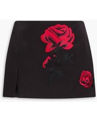 Magda Butrym - Embroidered Silk And Wool-Blend Mini Skirt - Lyst