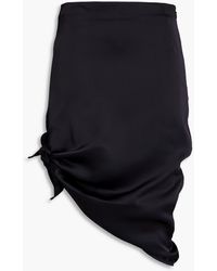REMAIN Birger Christensen - Asymmetrischer rock aus satin mit knotendetail - Lyst