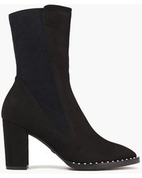 Stuart Weitzman - Fifer Faux Pearl-embellished Suede Ankle Boots - Lyst