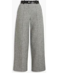 Peter Do - Fireman Cropped Leather-trimmed Tweed Straight-leg Pants - Lyst