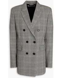 Another Tomorrow - Doppelreihiger blazer aus einer wollmischung mit glencheck-muster - Lyst