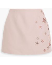 Valentino Garavani - Skirt-effect Embellished Wool And Silk-blend Crepe Shorts - Lyst