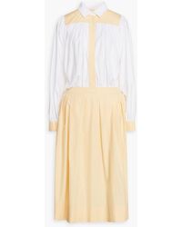 Marni - Pleated Cotton-poplin Midi Shirt Dress - Lyst