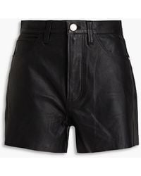 FRAME - Leather Shorts - Lyst