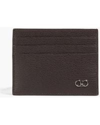 Ferragamo - Embellished Pebbled-leather Cardholder - Lyst