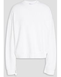 RED Valentino - Ruffled Broderie Anglaise-paneled French Cotton-terry Sweatshirt - Lyst