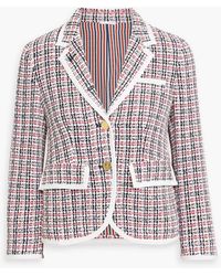 Thom Browne - Grosgrain-Trimmed Cotton-Tweed Blazer - Lyst