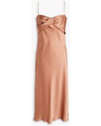 Alberta Ferretti - Slip dress in midilänge aus crêpe-satin mit twist-detail - Lyst