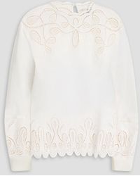 Jonathan Simkhai - Wendlyn Broderie Anglaise-Trimmed Linen-Blend Top - Lyst